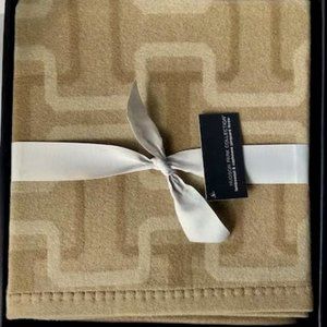 HUDSON Park Collection Lambswool/Cashmere Interlocking Jacquard Throw